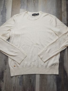 Lauren Ralph Lauren Black Label Cream Crewneck Sweater XL